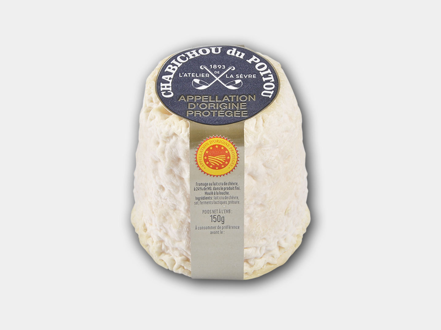 Le Chabichou du Poitou AOP 150g - fromage de chèvre au lait cru - moulé à la louche - Atelier de la sèvre