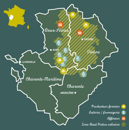 Savoir-faire - Zone géographique - Chabichou du Poitou - Atelier de la Sèvre