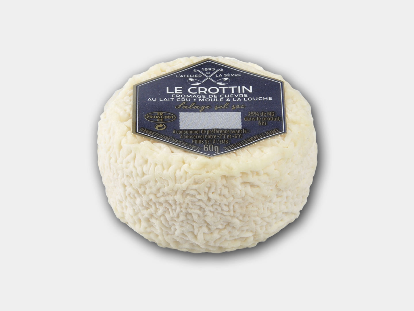 Le Crottin 60g - fromage de chèvre au lait cru - moulé à la louche - Atelier de la sèvre