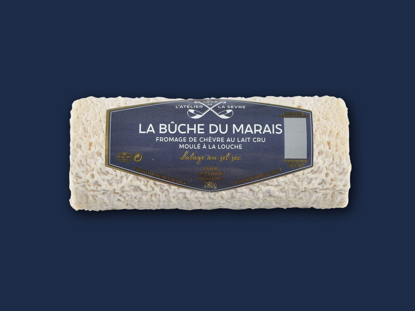 La bûche du Marais 280g - fromage de chèvre - lait cru - moulé louche - Atelier de la sèvre