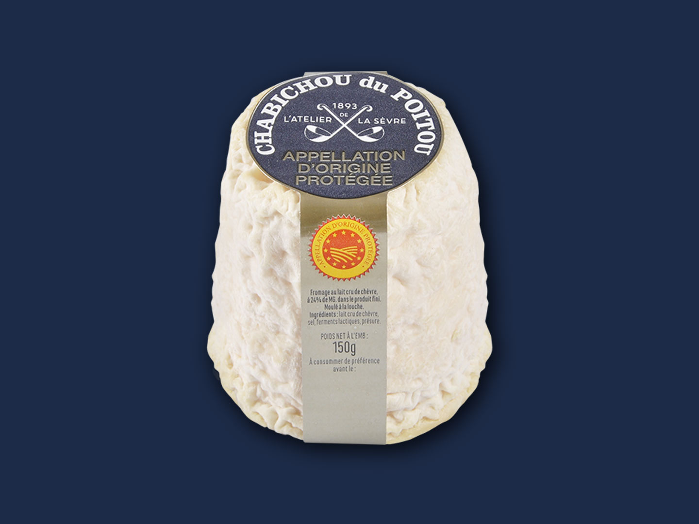 Le Chabichou du Poitou AOP 150g - fromage de chèvre au lait cru - moulé à la louche - Atelier de la sèvre