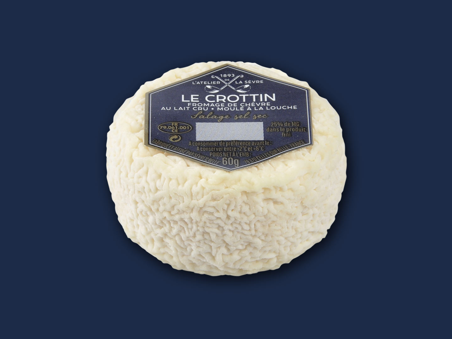 Le Crottin 60g - fromage de chèvre au lait cru - moulé à la louche - Atelier de la sèvre